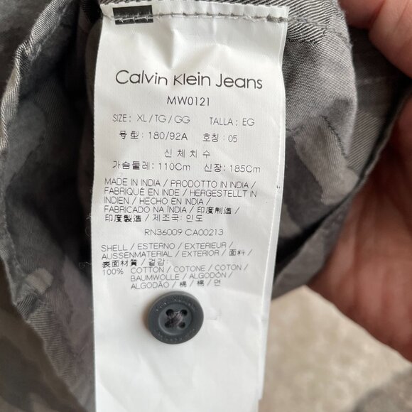 Calvin Klein Men Camo Button-Down Casual Shirt Green XL Military Army Camouflage - Picture 4 of 12